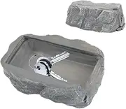 Hide a Key Rock,Fake Rock Log Turtle Statue Key Hider | Realistic Stone Door Key Box, Decorative Weather Resistant Outside Key Hider for Spare House Key Borato