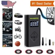 Rechargeable Tire Inflator with Digital Gauge & Flashlight for All Vehicles