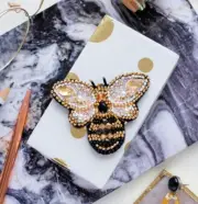 DIY Jewelry Making Beading kit Bee Brooch Bead Embroidery Pin Needlepoint