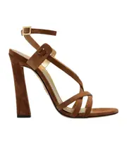 open toe high heel sandals 38 Brown