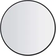 [Levede] Wall-Mounted Mirror Round Shaped 60cm, Black Circle Bathroom Makeup Wall Mirror with Smooth Edge M Size, Black Round Mirror Steel Frame for Living Room, Bathroom, Wall, Entryway, Black