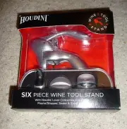Houdini Silver 6 Piece Corkscrew Stand Set