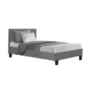 Bed Frame Fabric - Grey Single