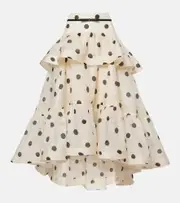 [Zimmermann] Zimmermann Crush polka-dot linen and silk maxi skirt AU 12 white