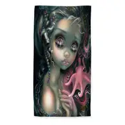 Beautiful Fantasy Painting Dumbo Octopus Mermaid Beach Towels Medium Large Extra Large