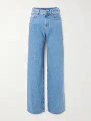 [BLAZÉ Milano] BLAZÉ Milano - Nariida Maya Java Embroidered High-rise Wide-leg Jeans - Blue - 3 3 Blue