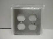 LEVITON 84016 WALL PLATE 2-GANG DUPLEX RECEPTACLE COMES W/2 SCREWS SS NEW IN PKG