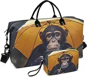 [ZRYSMY] Duffel Bag for Traveling, Gorilla Umbrella Rain Travel Bag Gym Bag, with Multiple Interior Pockets Shoulder Weekender Bag for Women Men with Toiletry Bag 20.5L x 1.9W x 13.8H, Multi-Colored