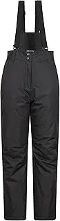 [Mountain Warehouse] Moon II Womens Ski Pants - Thermal Tested -20 °C Snowproof Trousers with Detachable Braces & Microfibre Insulation - Winter Skiing, Sports, Walking Black Women's Size 12, Black, 30
