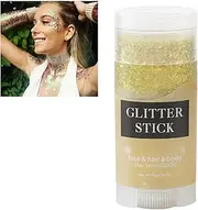 Body Glitter Gel, Gold Stick Chunky Decoration Pearly Sequins Face Shimmer Liquid Eyeshadow Mermaid Holographic for Hair Nails Festival Party Eye Lip Rave Accessories