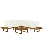 Linon Skypark Outdoor 4pc Loveseat Corner Table Set
