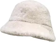[Generic] Women Winter Lambswool Hats Wool Fur Fisherman Casquette Shearing Warm Basin Caps