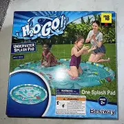 H20GO! 5.5’ Inflatable Splash Pad Shallow Wading Pool Water Sprinkler Kids Dogs