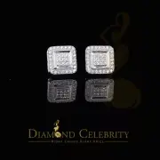 925 Sterling White Silver Women 0.66ct Cubic Zirconia Square Stud Earrings
