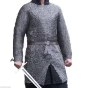 Flat Riveted With Flat Warser Chainmail shirt 9 mm Large Size Full sleeve Huberg