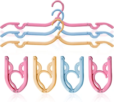 12 Pcs Hangers,Portable Folding Clothes Hangers ，Clothes Drying Rack for Home a