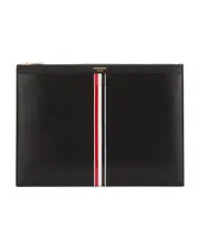 Thom Browne Striped Medium Document Holder One size black