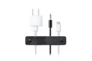 3PK Twelve South SurfaceSnap Leather Button Snaps Cord Cable Management Ties BLK