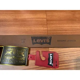 Levi's 男生真皮皮帶 牛皮皮帶 LOGO皮帶 硬式皮帶 11LV0253 現貨 黑色 咖啡色 尺寸38腰Levis