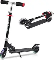 Scooter for Children from 5 to 12 Years, Rear Wheel Brake, 2-Wheel Children's Scooter with Light Illuminated Wheels and Bore Adjustable Handlebars, Foldable Scooter Children