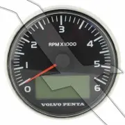 Volvo Penta EVC Marine Engine Tach Tachometer RPM Black Gauge 21234545 3847841