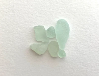Natural Letter Shaped “Love!” beach sea glass pebble art word sign craft Aqua #G