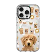 iPhone 16 Pro Clear Case MagSafe Compatible Poodle coffee clear phone case for unique dog breed lovers