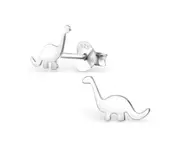 Kids Silver Dinosaur Stud Earrings