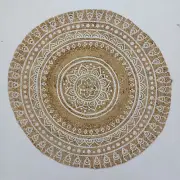 Rug 100% Natural Jute Bohemian Reversible Round Area Carpet Mat Rag Rug home