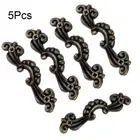 5pcs Vintage Flower Door Pull Handle Jewelry Box Cabinet Drawer Knob Hardware