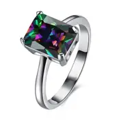 women lab Platinum Plated Cubic Zirconia ringColored7