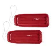Lucky Bums Kids 48 Inch Plastic Snow Toboggan Sled with Pull Rope, Red (2 Pack)