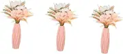 Vase Pink Pink Vases Decor 3 Pcs Modern Vase Trendy Vases for Plants Decor Mini Shelf Sunflower Single Vase Glass Containers Pots for Indoor Plants Vase Decorative Office Outdoor Pink