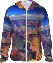 [LHBWCVN] UPF 50+ Light Jacket Full Zip Sun Protection Hoodie for Women Men Long Sleeve Beauty Grand Canyon Sun Shirts