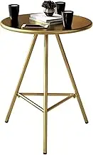 Kitchen Table 60cm/ 23.6" Round Cocktail Table Stainless Steel Top Bar Pub Table, Counter Bistro Pub Table with Stable Frame, Work Table Negotiation Side Table