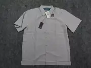 Quicksilver Waterman Shirt Mens Large Gray Centinela 4 Modal Comfort Fit S/S NEW