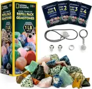 National Geographic Rock Tumbler Refill Kit 9 Variety Gemstones Grit Jewellery A
