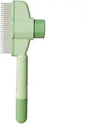 1 New Pet Hair Removal Comb, Indoor Cat Brush With Release Button, Dog And Cat Pet Grooming Brush, Short And Long Hair Flea Comb (green)