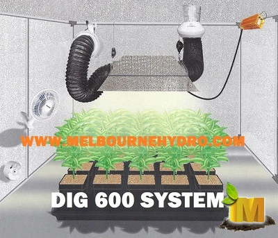 600w DIGITAL Ballast Grow Light and Ventilation System Hydroponic Tent Kits
