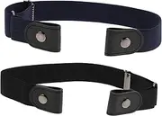 Abaodam 2PCS Adjustable Invisible Belt for Men Women No Buckle Elastic Waist Belt for Jeans Pants Comfortable Stretch Design No Marks Secure Fit Versatile Accessory