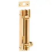 10cm Offset Barrel Bolt, Polished Brass