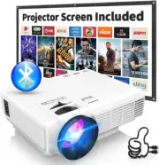 2023 Mini Projector Bluetooth and Screen 9500Lumens HD 1080P Portable Video