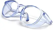 Safety Glasses Anti Fog Round Clear Safety Goggles Scratch Resistant with Blue Light Blocking Glasses for Women Men
