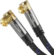 4K Aerial Cable Nylon Braided, TV Cable 90° Angled connectors – 1m – with Break-Proof Metal Plugs for Digital & Analogue TV (Male to Female Angled connectors for DVB-C, DVB-T, DVB-S) – CableDirect