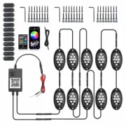 10x RGB Pods LED Rock Light Kit Underbody Glow Neon Lamp Bluetooth Music Control