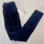 NWT Athleta Girl Blue High Rise Chit Chat Velvet Tight Leggings Size Girls XL 14