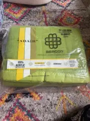 Vintage BEACON Thermal Weave 72" X 90" "Adair" BLANKET Avocado Green NOS