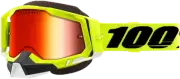 100% Racecraft 2 Snow Goggles Fluo Yellow - Red Mirror Lens 50122-651-04