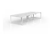 OL Anvil 6-User Double Sided Workspace White Top with White Frame
