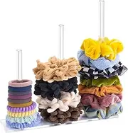 SMUK 3-Tiers Acrylic Scrunchie Holder Stand, Clear Hair Tie Organizer Storage for Women Teen Girls Gifts Scrunchy Hair Accessories Organizer
